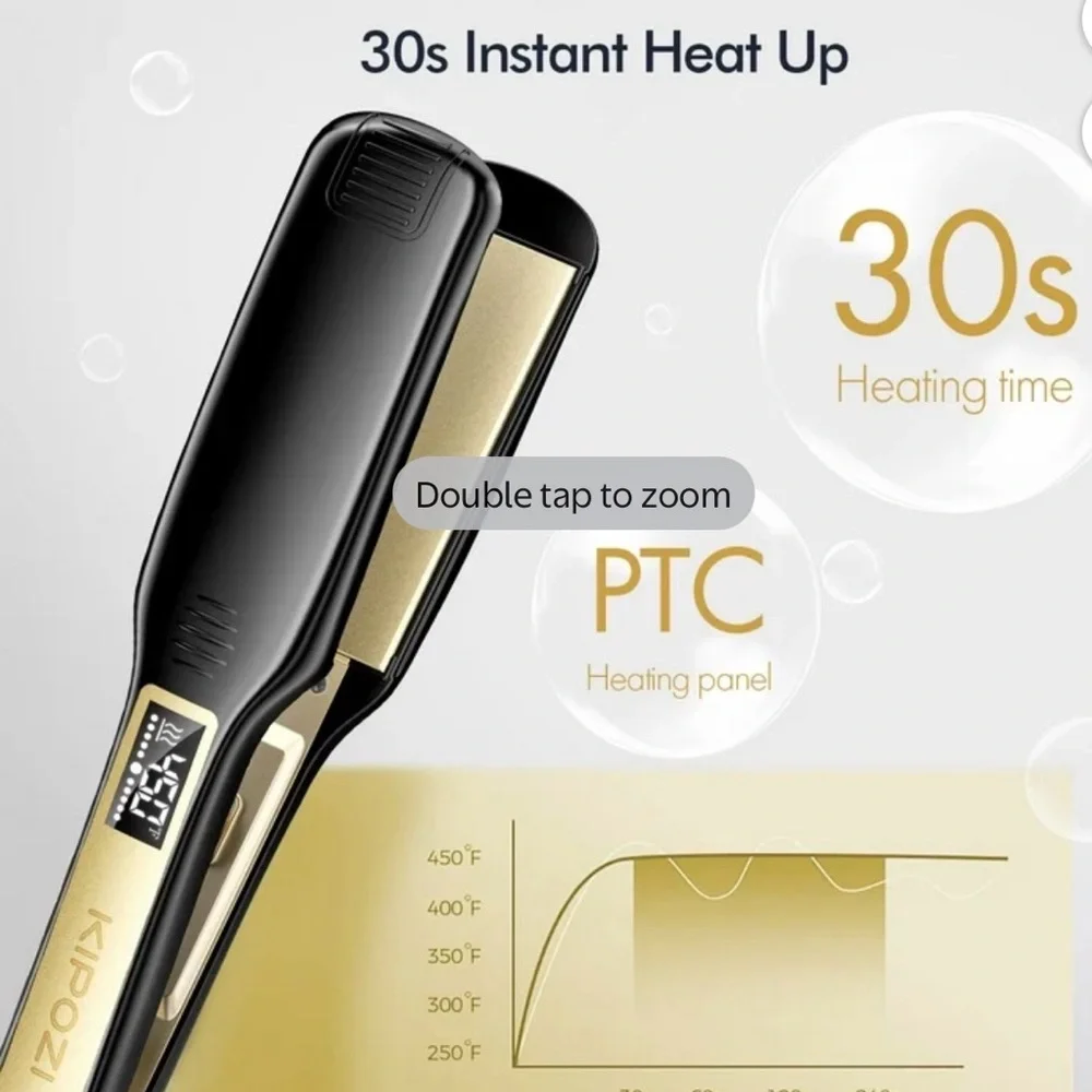 KIPOZI Hair Straightener Flat Iron Ionic Technology 1.75Floating Titanium Plates - Picture 2 of 2